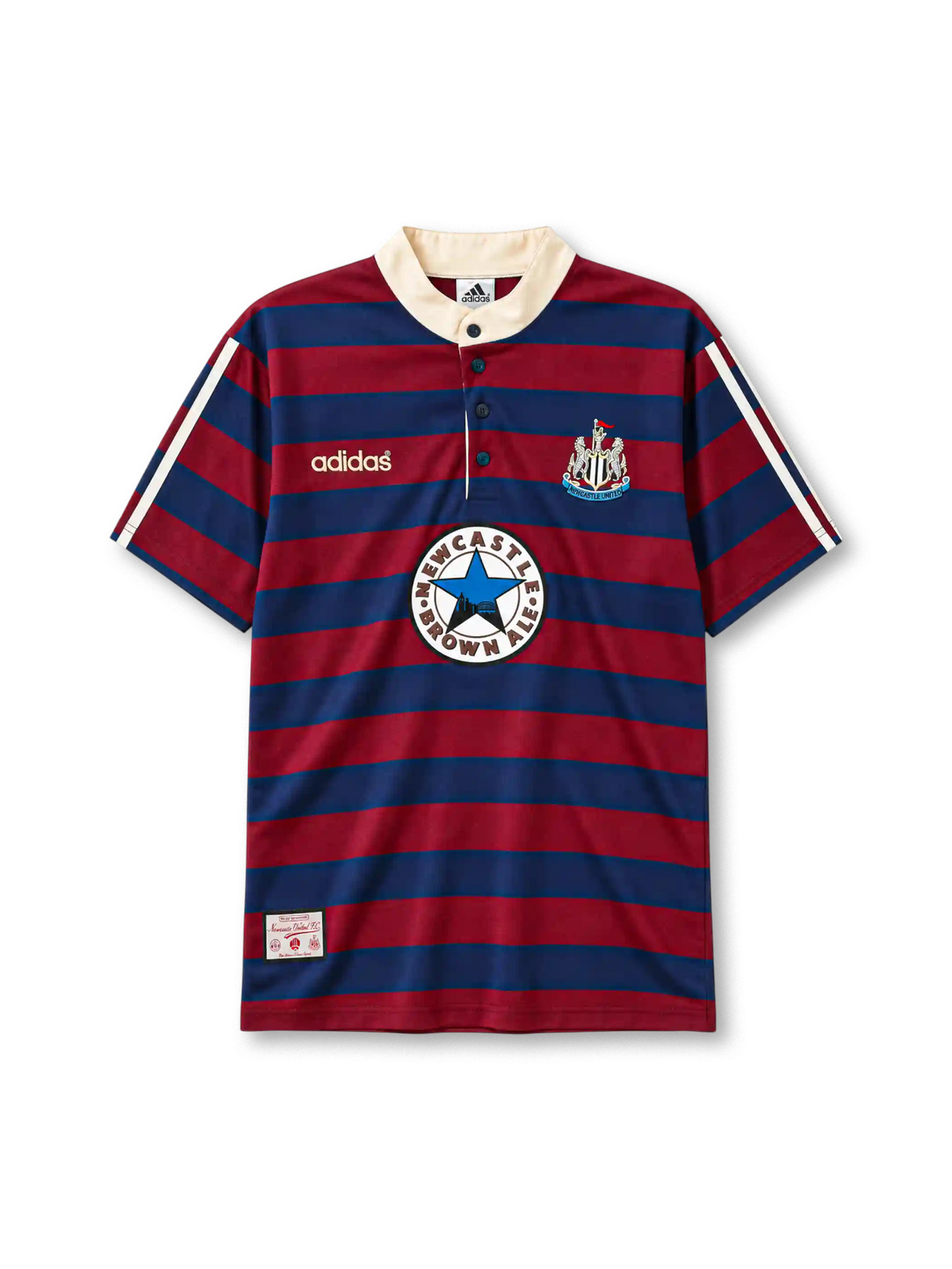 Newcastle United 1995/97 away football jersey by Adidas with Newcastle Brown Ale sponsor logo