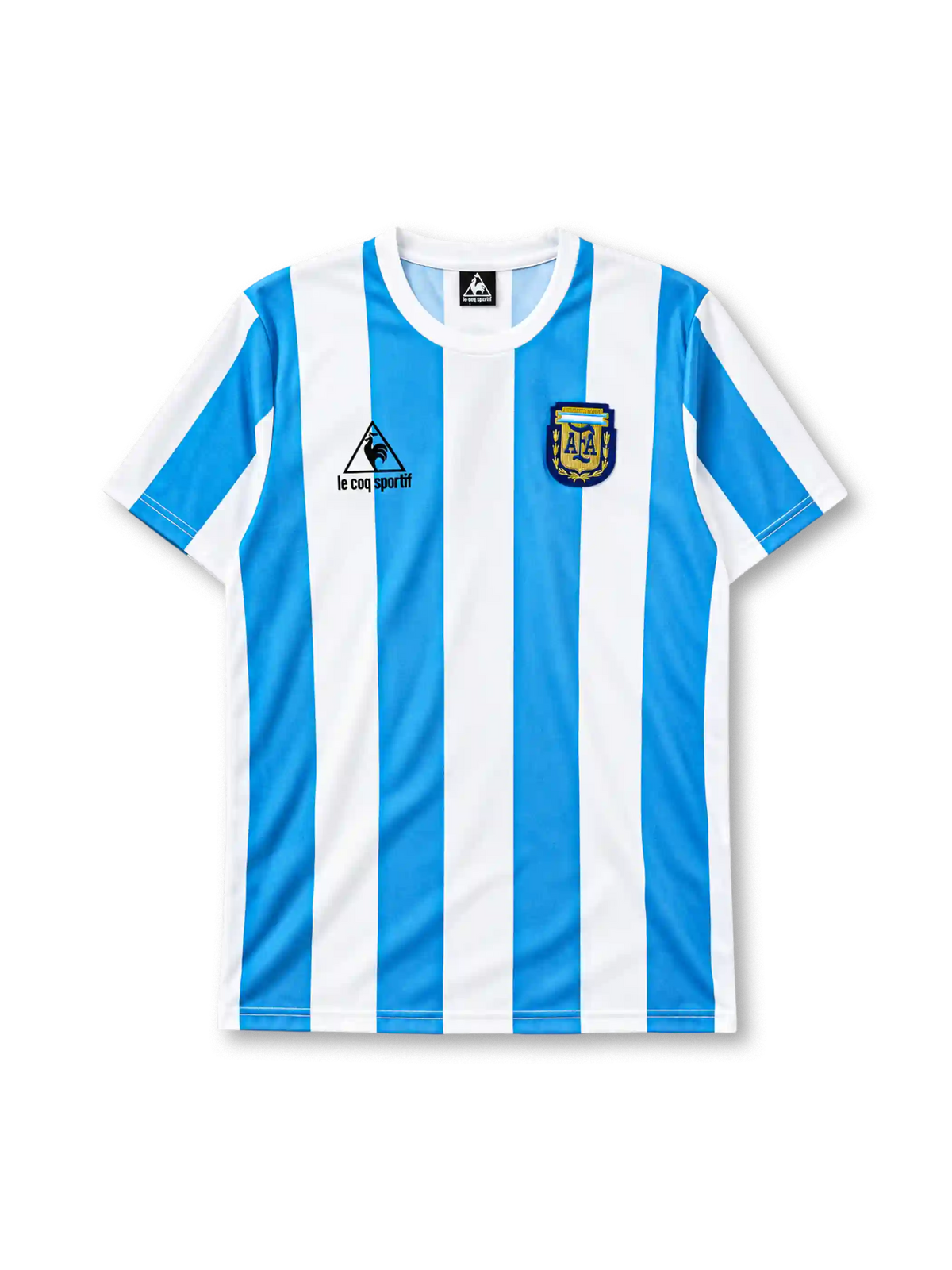 Argentina 1986 home football jersey by Le Coq Sportif from the World Cup kit era