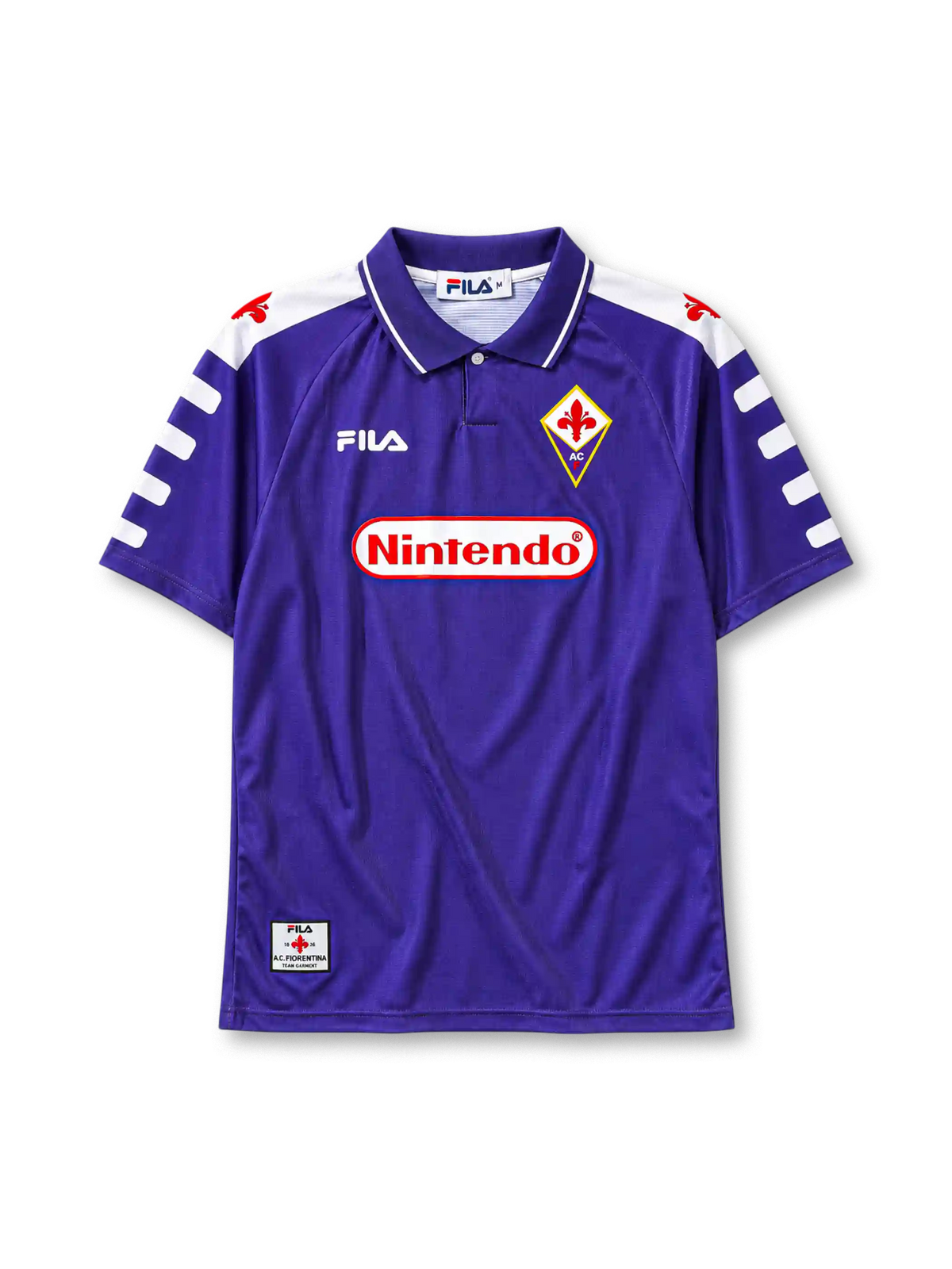 ACF Fiorentina 1998/99 home football jersey by FILA with Nintendo sponsor logo