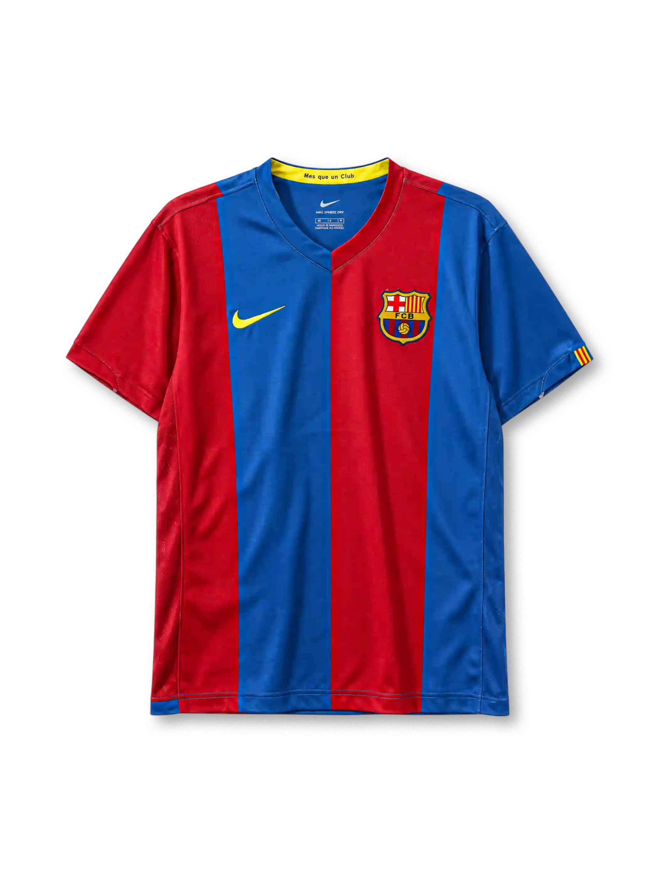 FC Barcelona 2006-07 home jersey with blue and red stripes and Nike branding