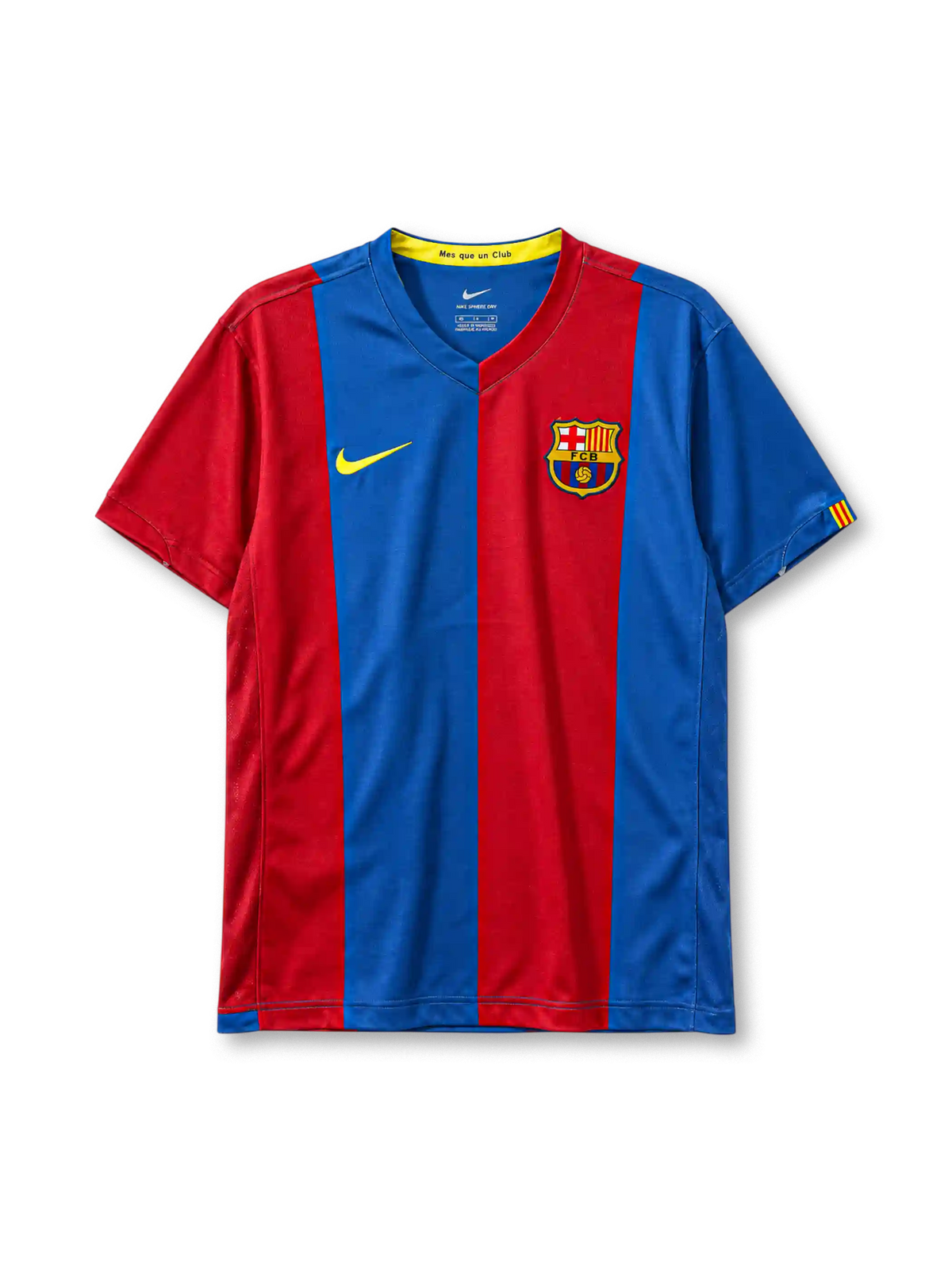 FC Barcelona 2006-07 home jersey with blue and red stripes and Nike branding