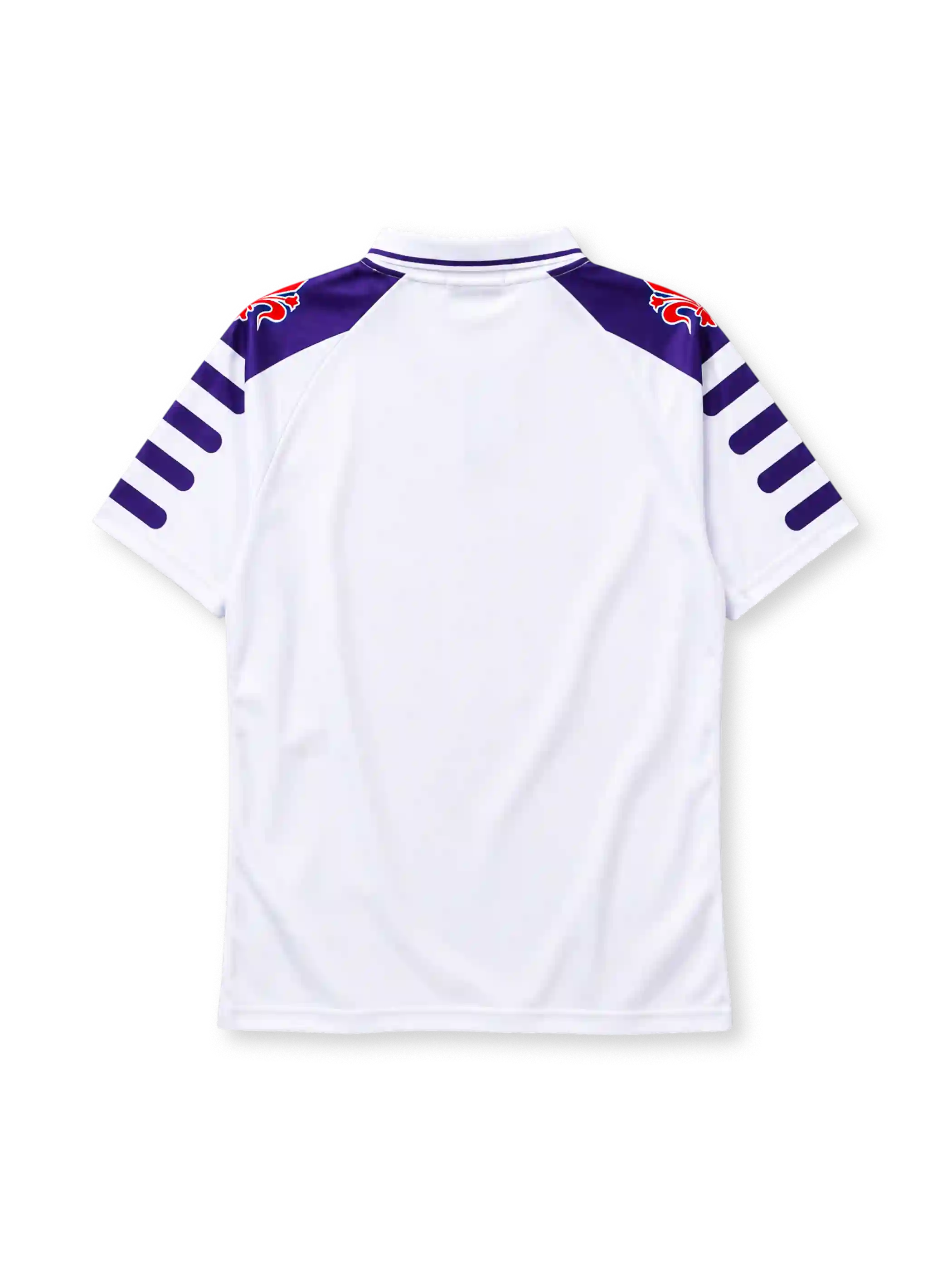 ACF Fiorentina 1998-99 away jersey in white with Nintendo sponsor and purple fleur-de-lis shoulder panels