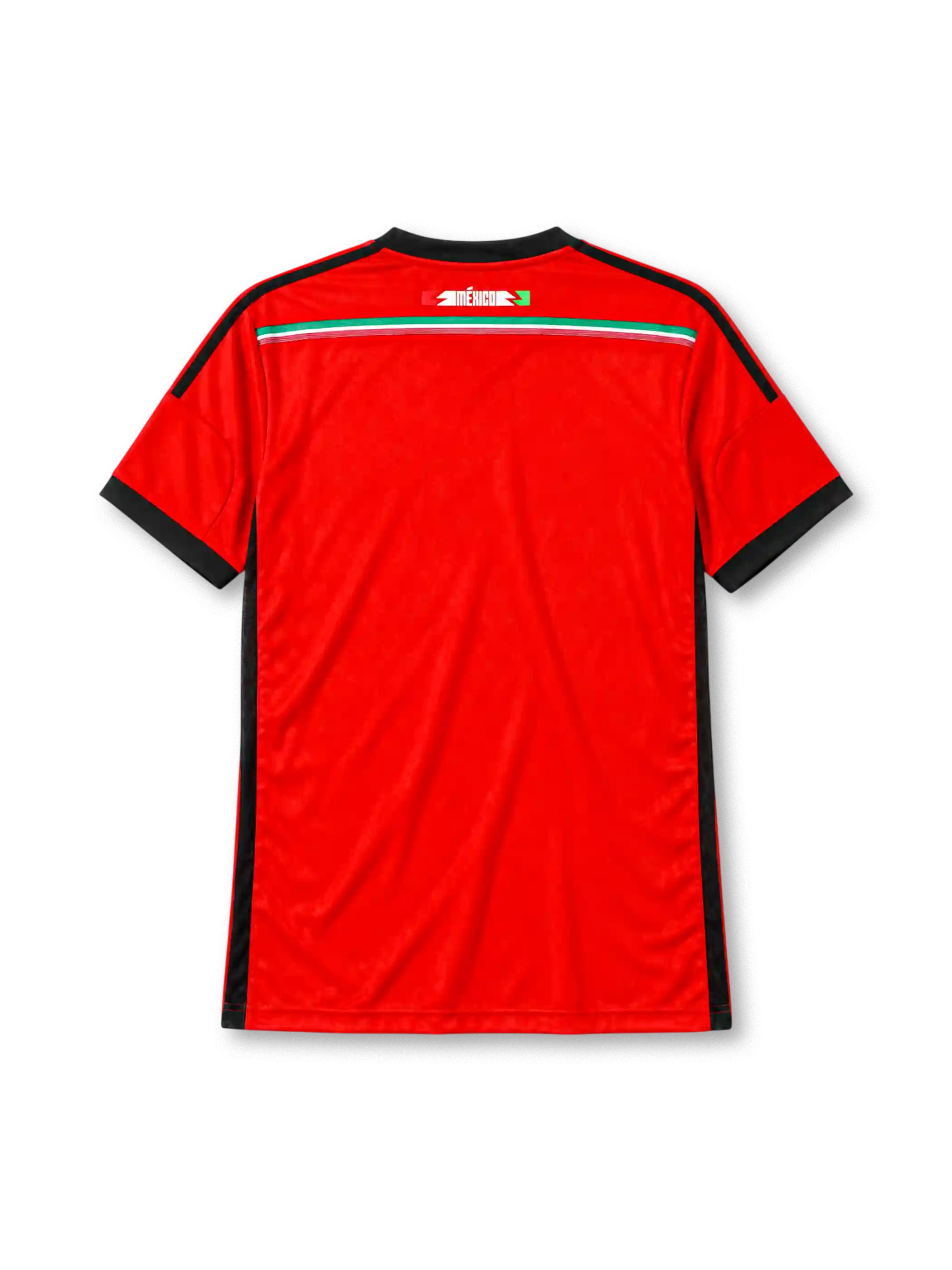 Mexico 2014 away jersey in red with black zigzag pattern and federation eagle crest