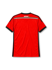 Mexico 2014 away jersey in red with black zigzag pattern and federation eagle crest