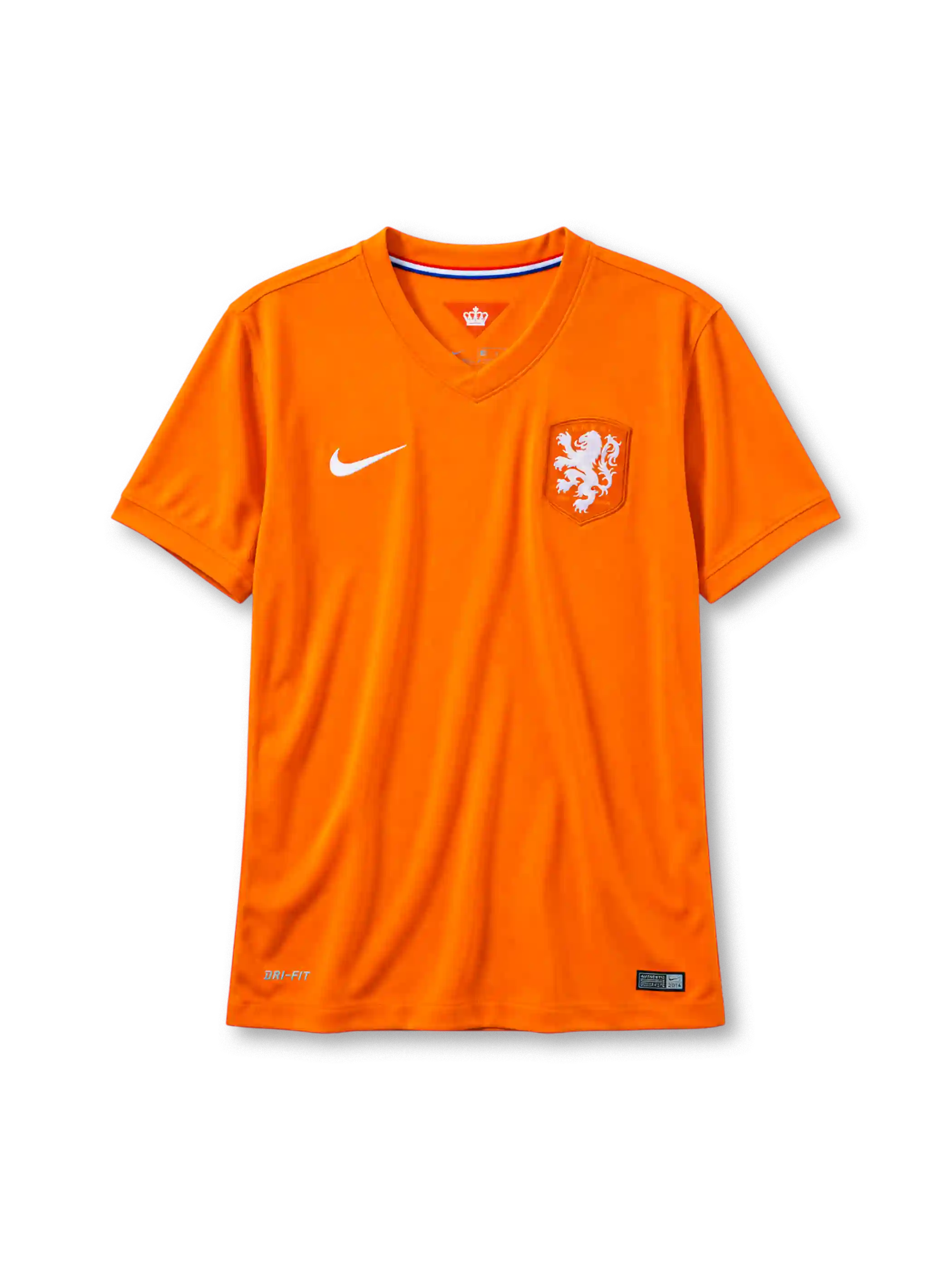 Netherlands 2014 home jersey Nike front view orange lion crest