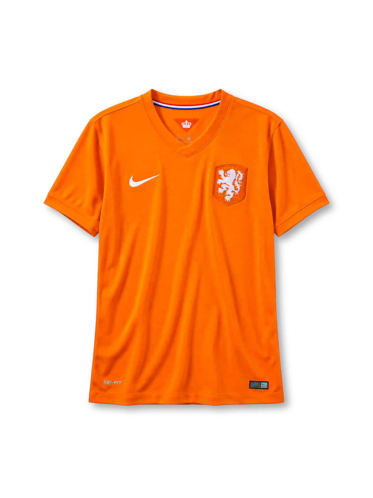 Netherlands 2014 home jersey Nike front view orange lion crest