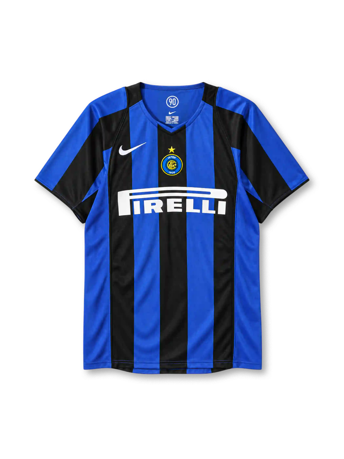 Inter Milan 2004-05 home jersey Nike front view blue black stripes