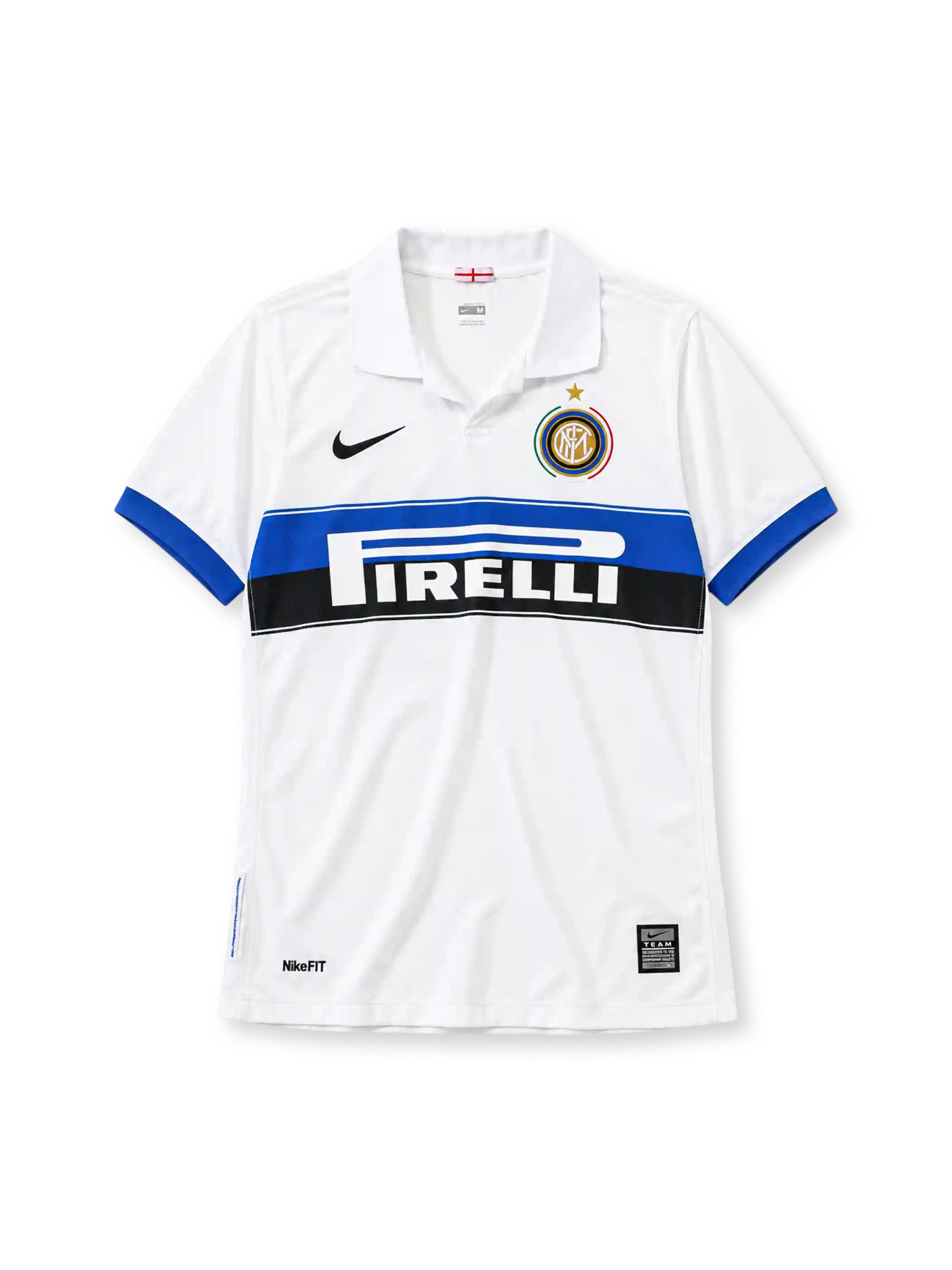 Inter Milan 2004-05 away jersey Nike front view white Pirelli band