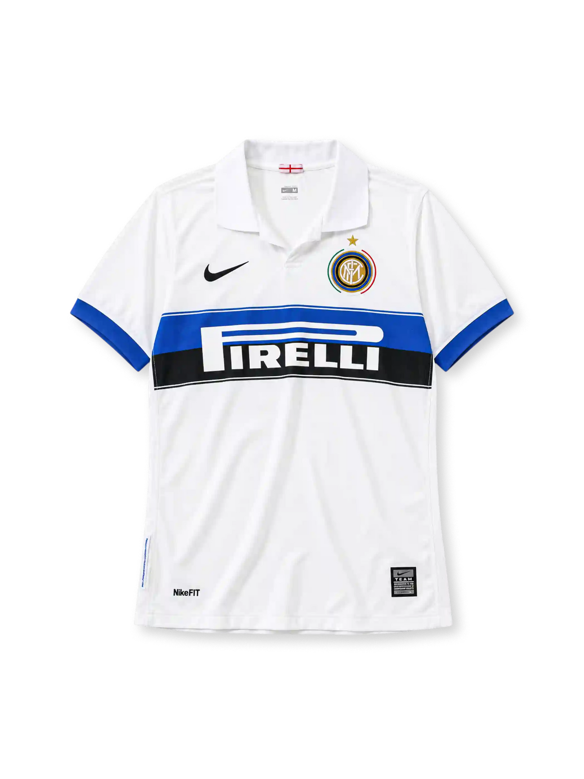 Inter Milan 2004-05 away jersey Nike front view white Pirelli band