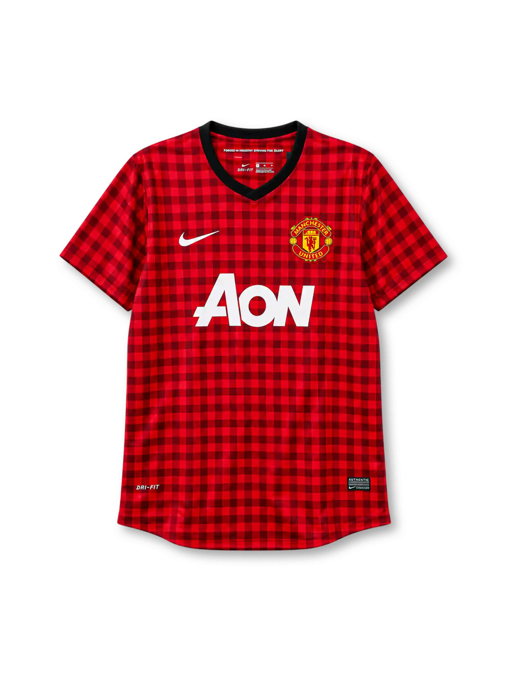 Manchester United 2012-13 home jersey Nike front view red black check