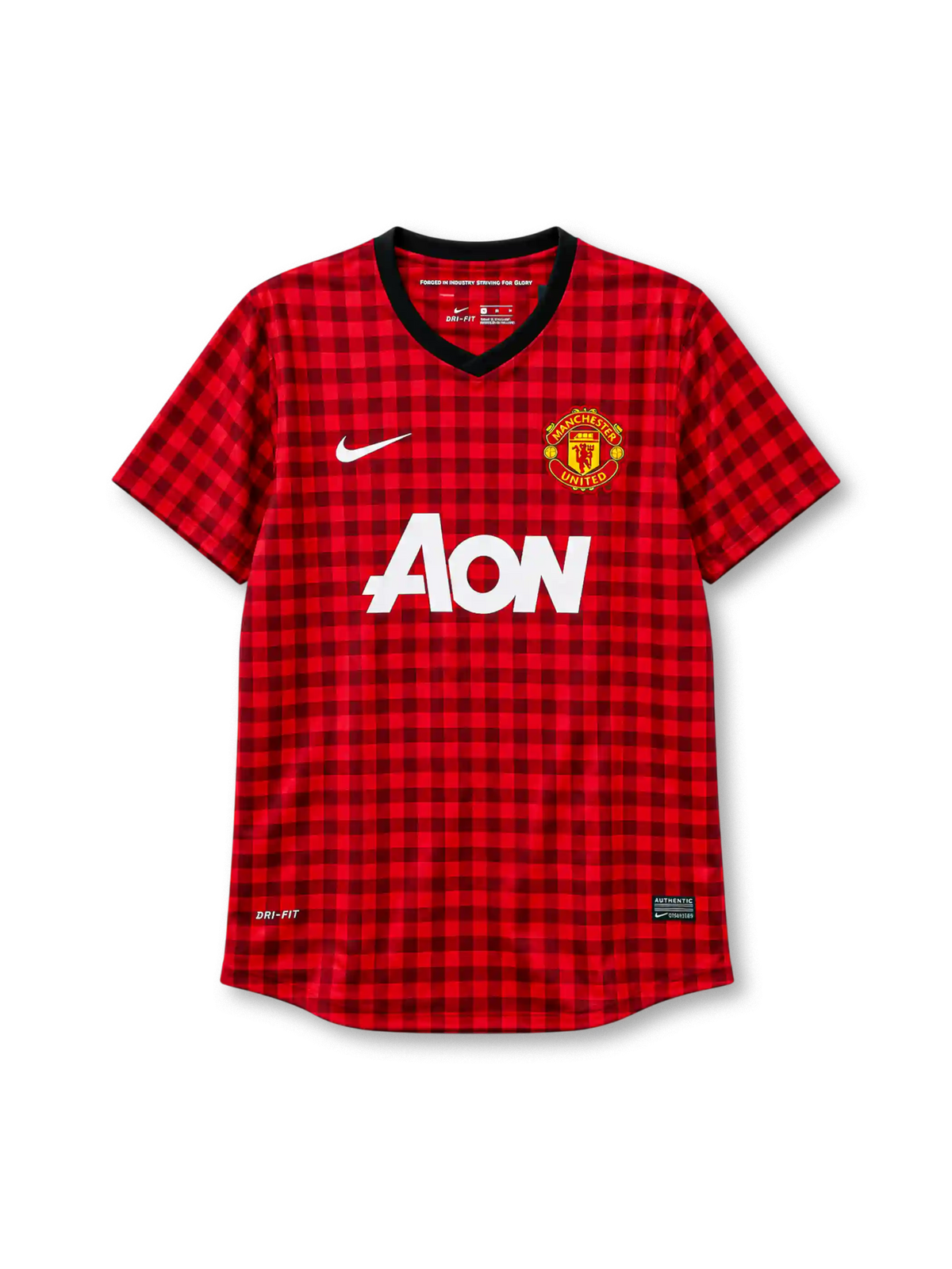 Manchester United 2012-13 home jersey Nike front view red black check