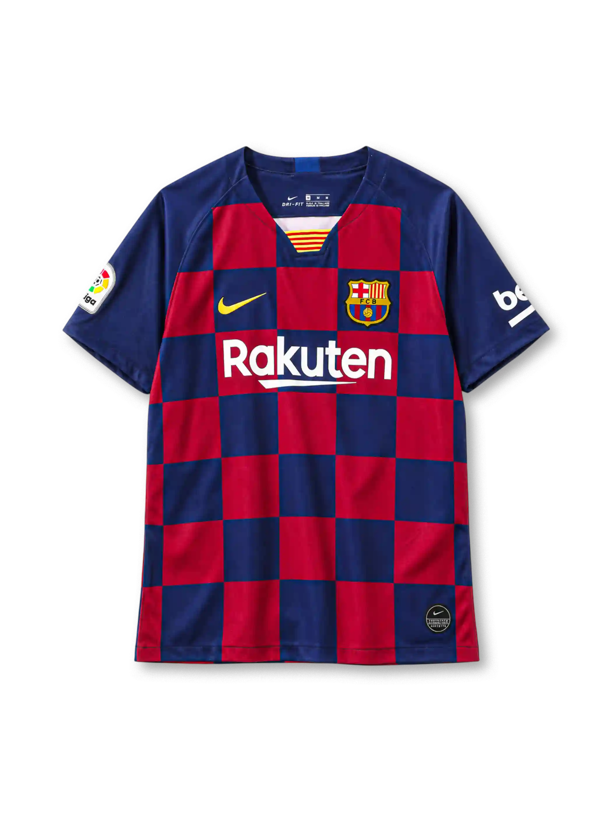 FC Barcelona 2019-20 home jersey Nike front view checkerboard pattern