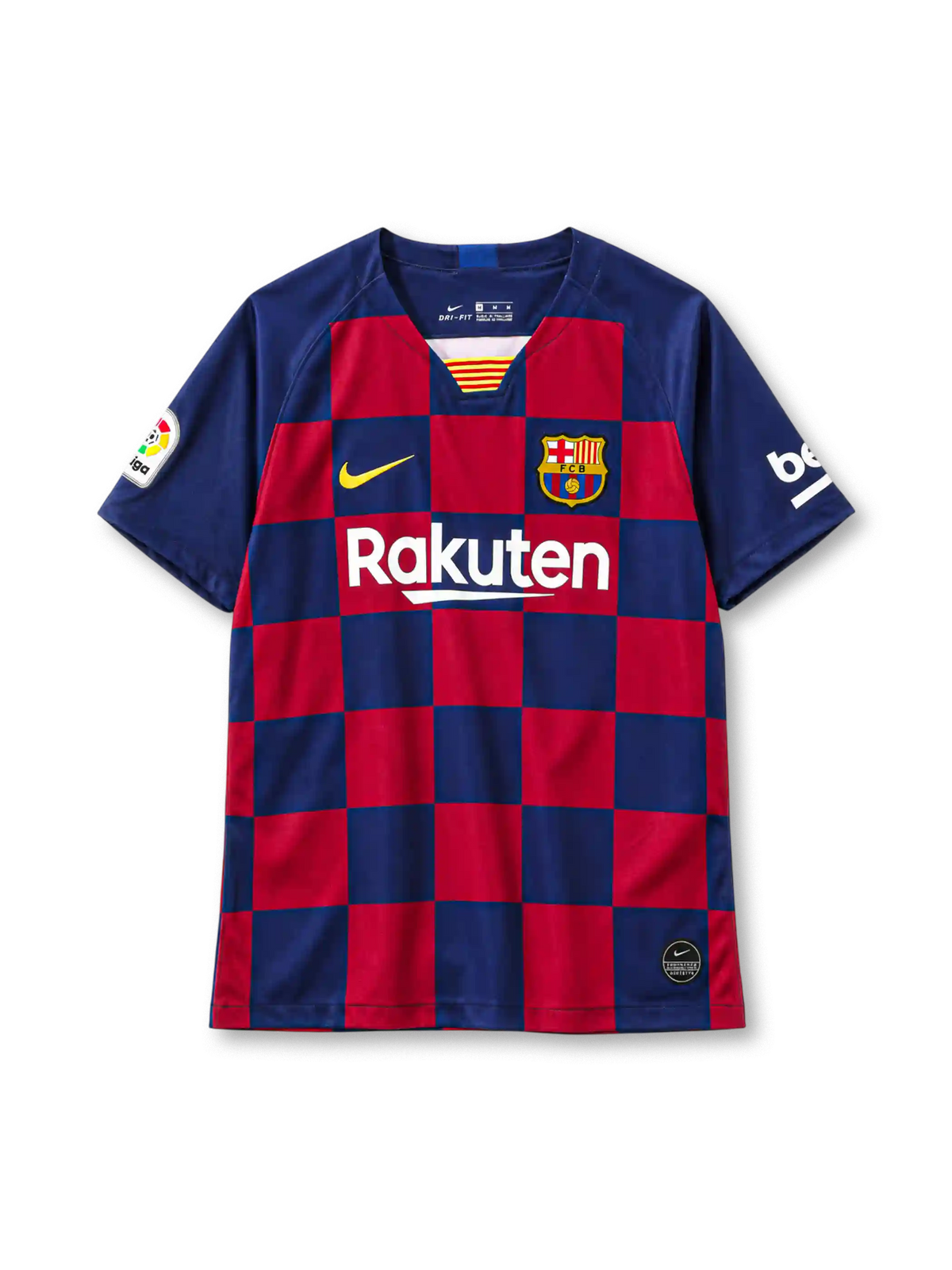 FC Barcelona 2019-20 home jersey Nike front view checkerboard pattern