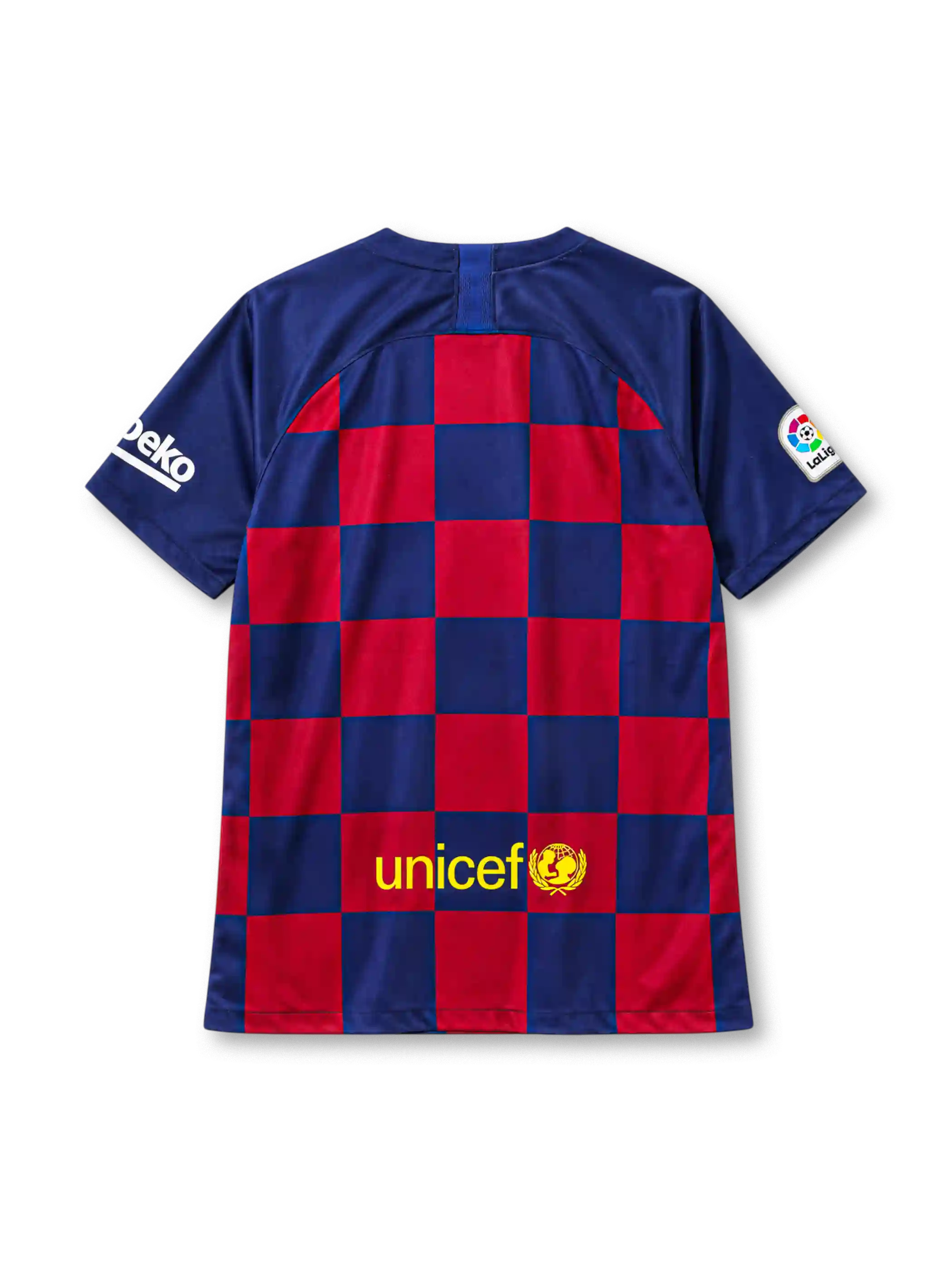 FC Barcelona 2019-20 home jersey Nike front view checkerboard pattern