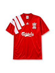 Liverpool 1992-93 home jersey adidas front view red centenary crest
