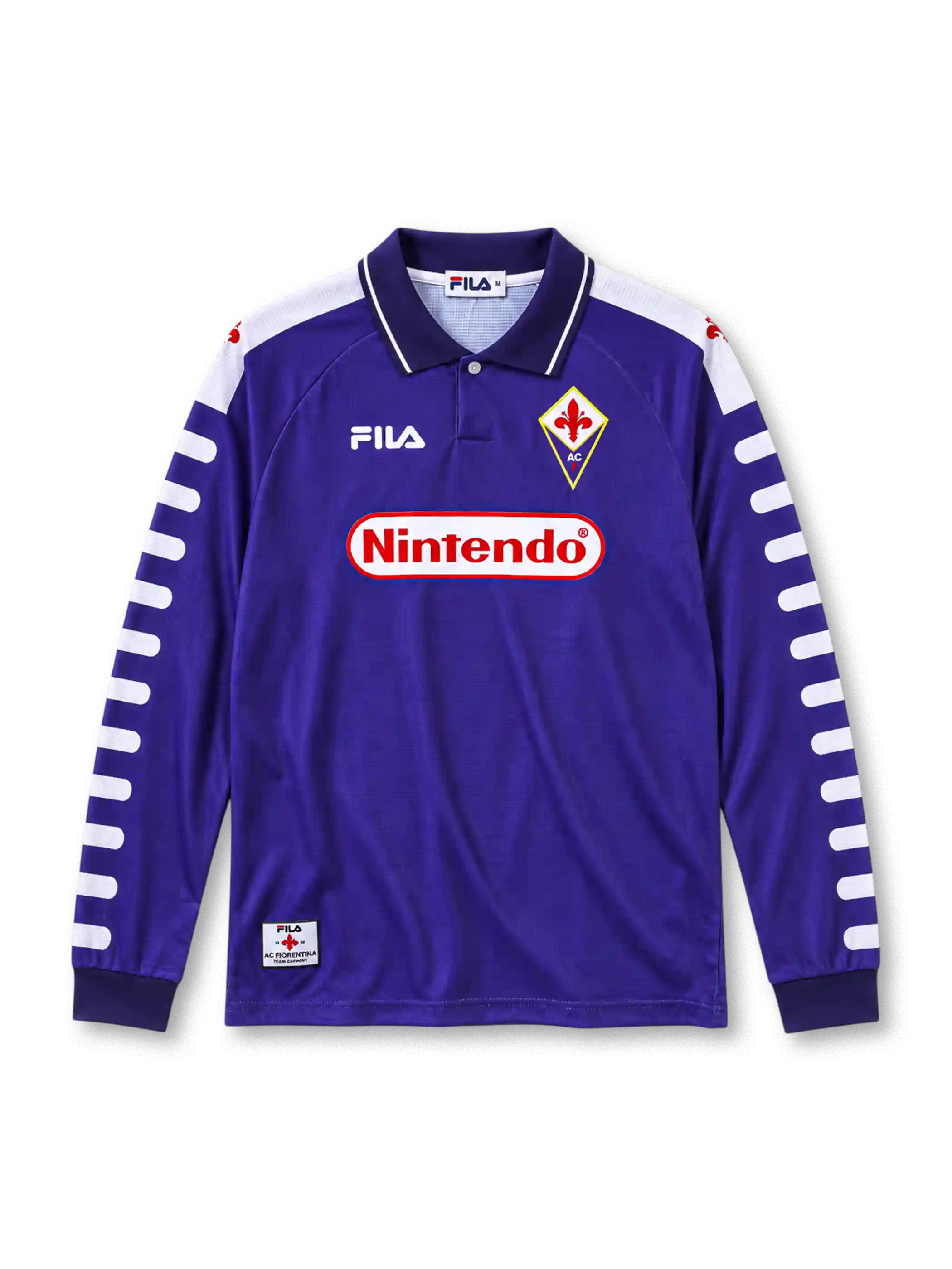 ACF Fiorentina 1998-99 home jersey Fila front view purple Nintendo sponsor