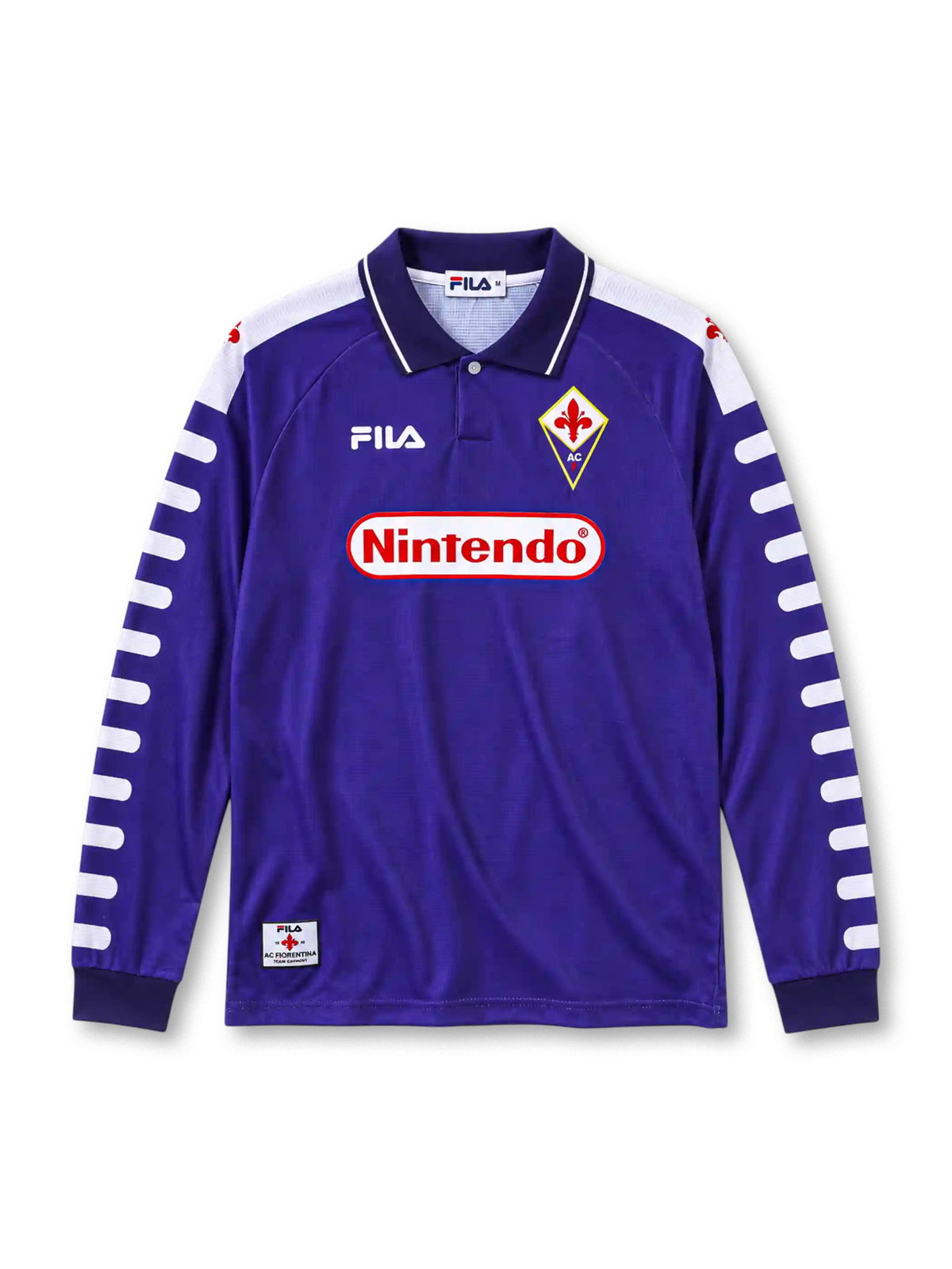 ACF Fiorentina 1998-99 home jersey Fila front view purple Nintendo sponsor