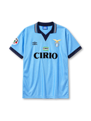 SS Lazio 1996-97 home jersey Umbro front view sky blue Cirio sponsor