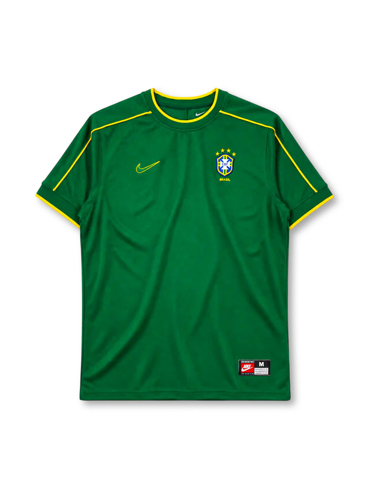 Brazil 1998 goalkeeper jersey Nike front view green yellow trim
