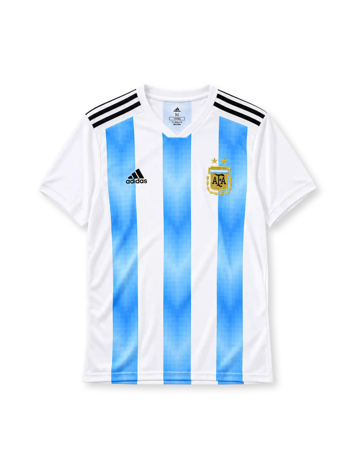 Argentina 2018 home jersey adidas front view white light blue stripes