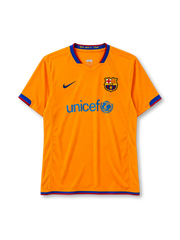 FC Barcelona 2006-07 away jersey Nike front view orange Unicef