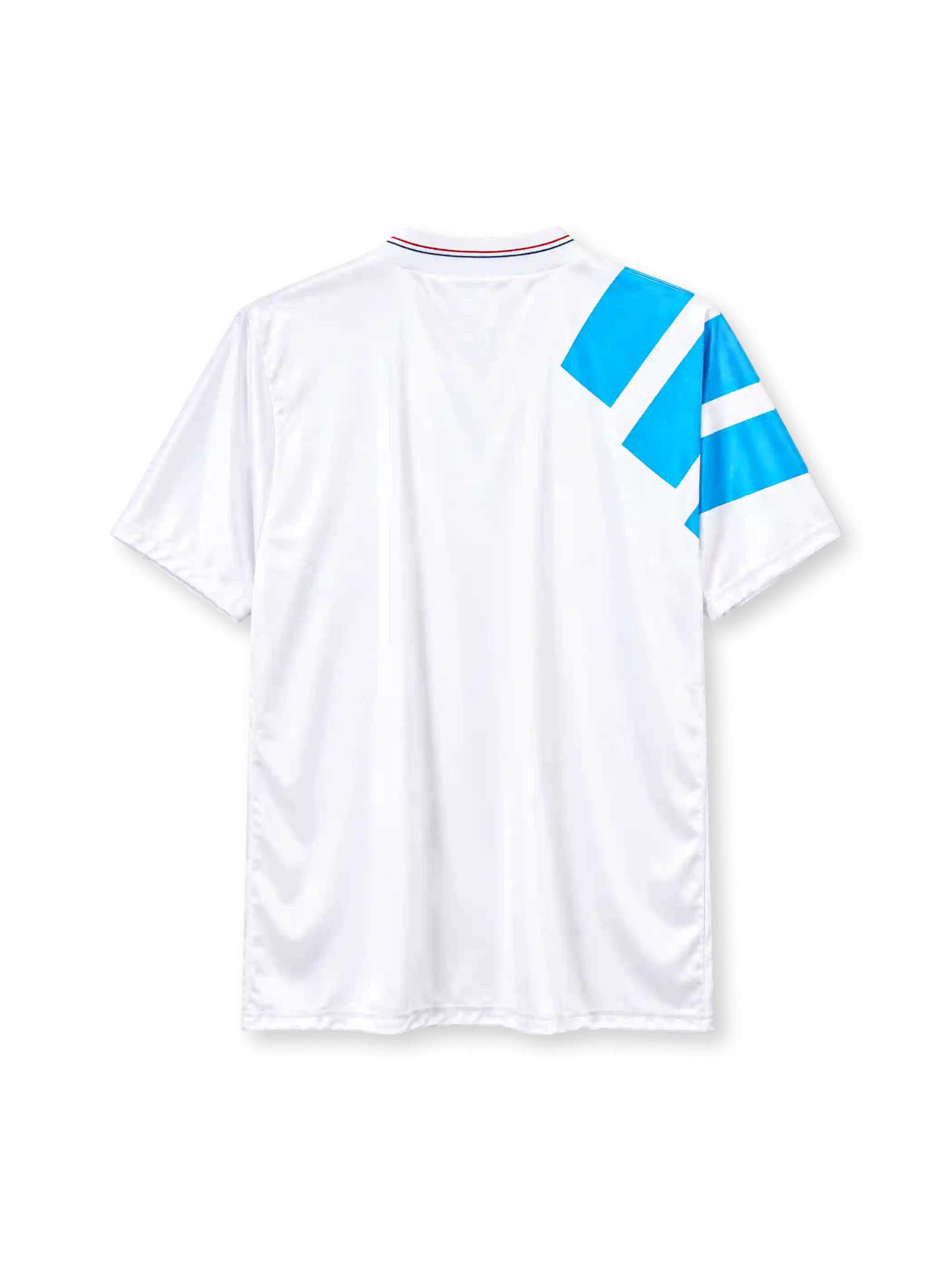 Olympique Marseille 1992-93 home jersey adidas front view white blue panel