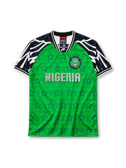 Nigeria 1994-95 home jersey Nike front view green geometric sleeves