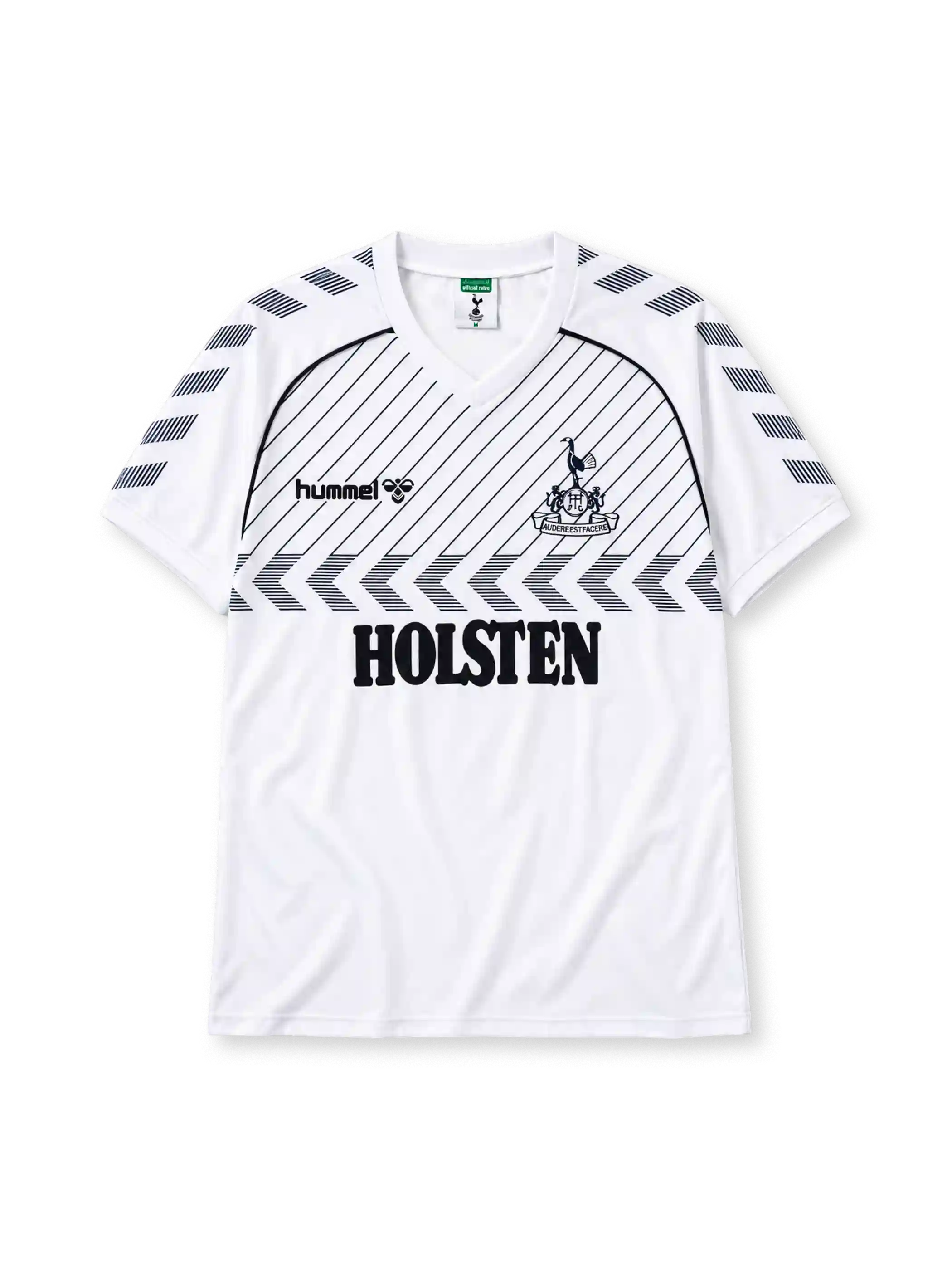 Tottenham Hotspur 1986-87 home jersey Hummel front view white chevron pattern