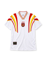 Spain 1996 away jersey adidas front view white red yellow stripes