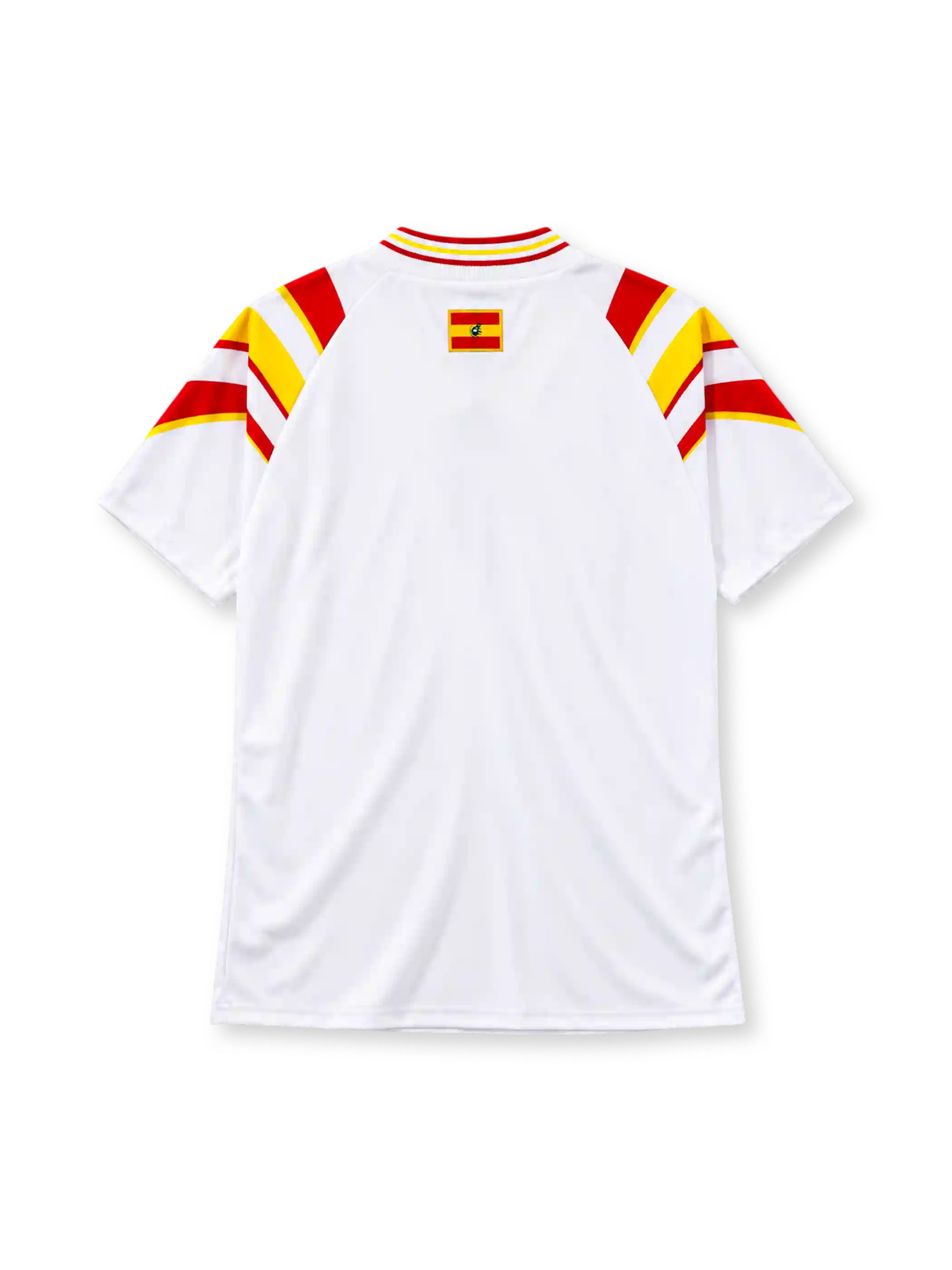 Spain 1996 away jersey adidas front view white red yellow stripes
