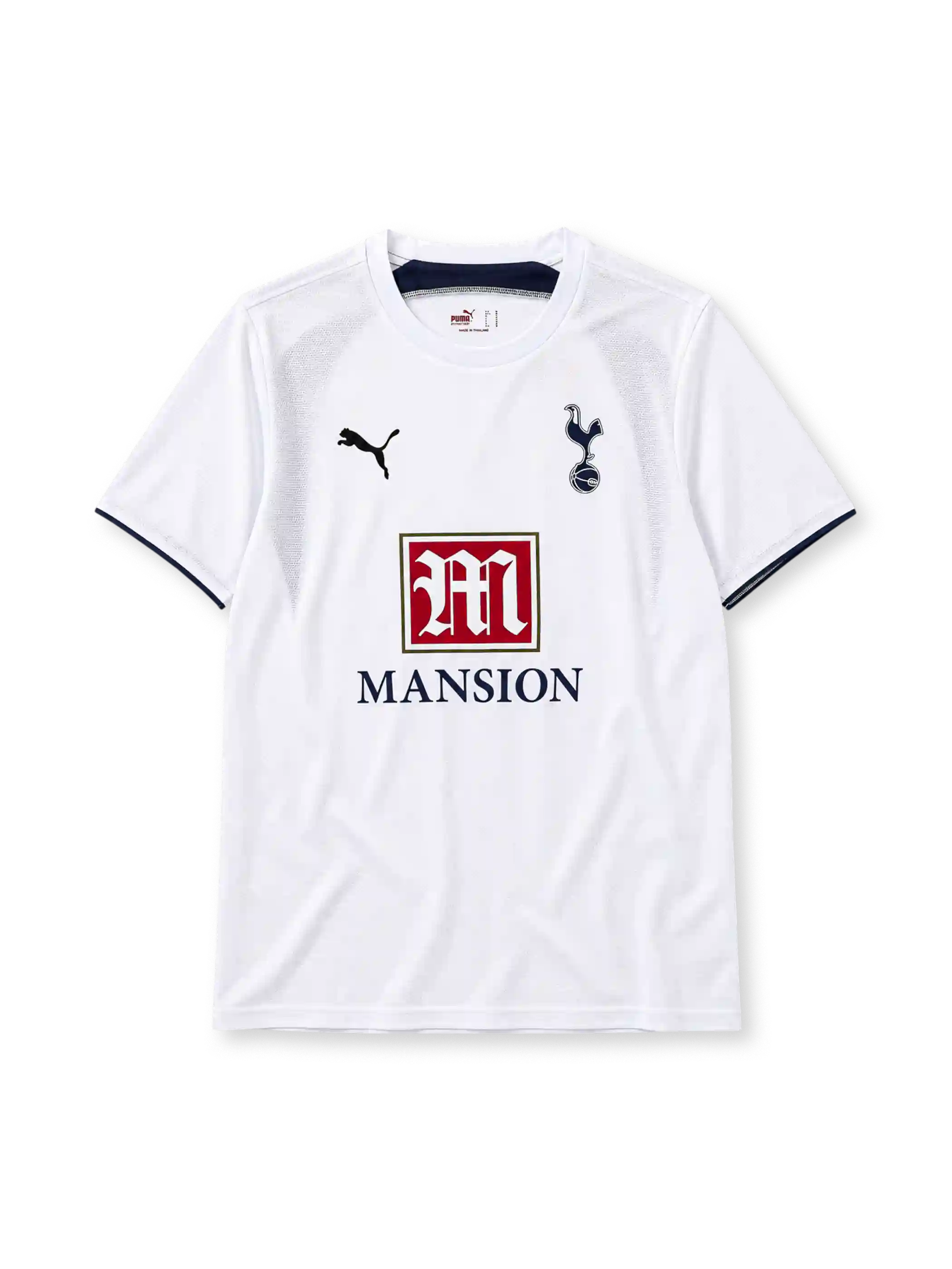 Tottenham Hotspur 2006-07 home jersey in white with Mansion sponsor and navy trim