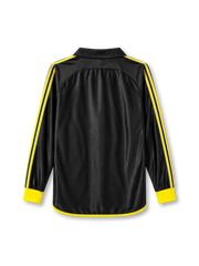 Real Madrid 1999-01 long-sleeve away jersey in black with Teka sponsor and yellow white trim