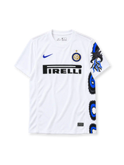 Inter Milan 2010-11 away jersey in white with Pirelli sponsor and dragon tire graphic