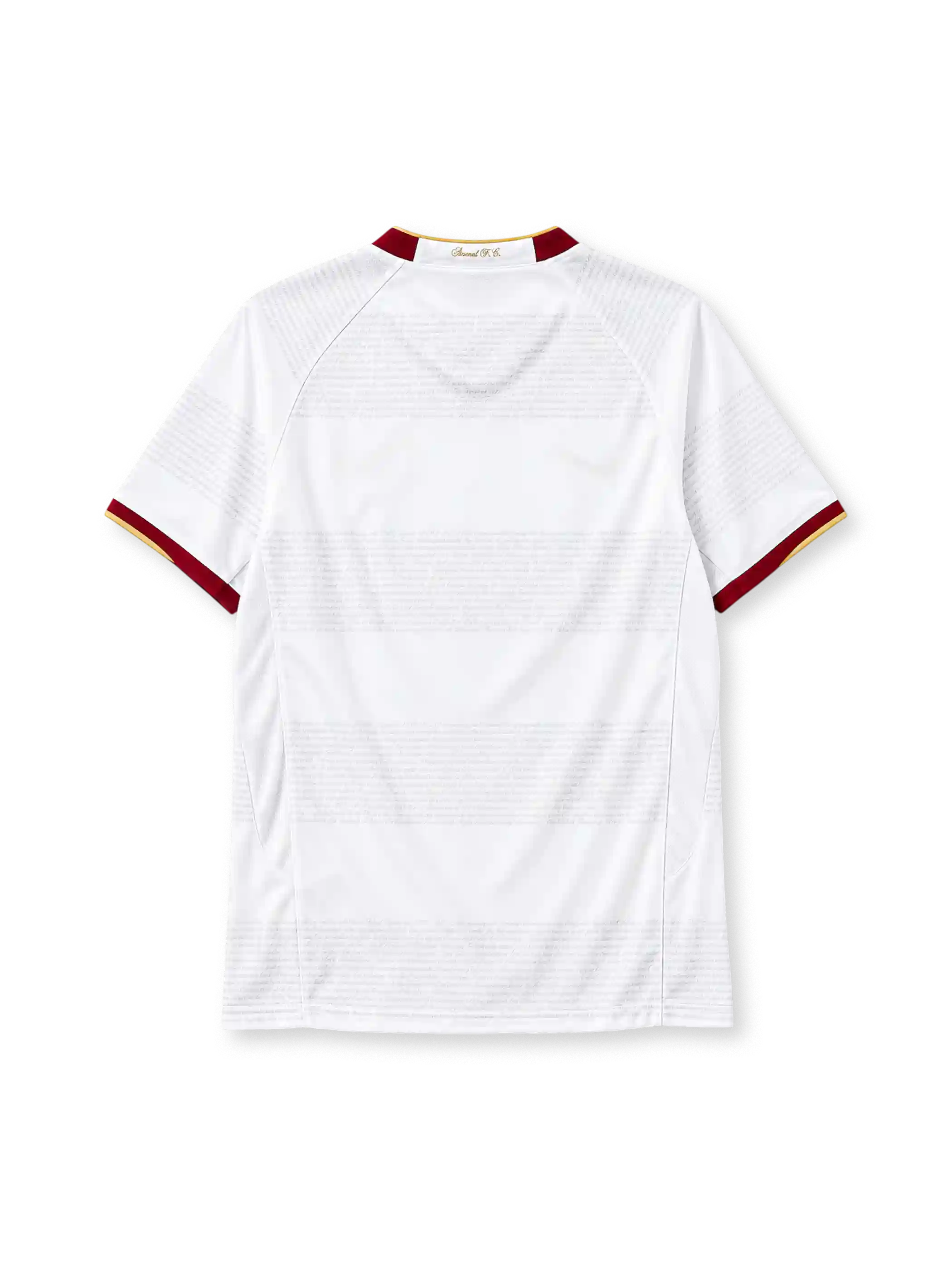 Arsenal 2007-08 away jersey in white with Fly Emirates sponsor and maroon gold trim