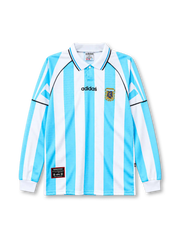 Argentina 1996-97 home jersey adidas front view light blue white stripes