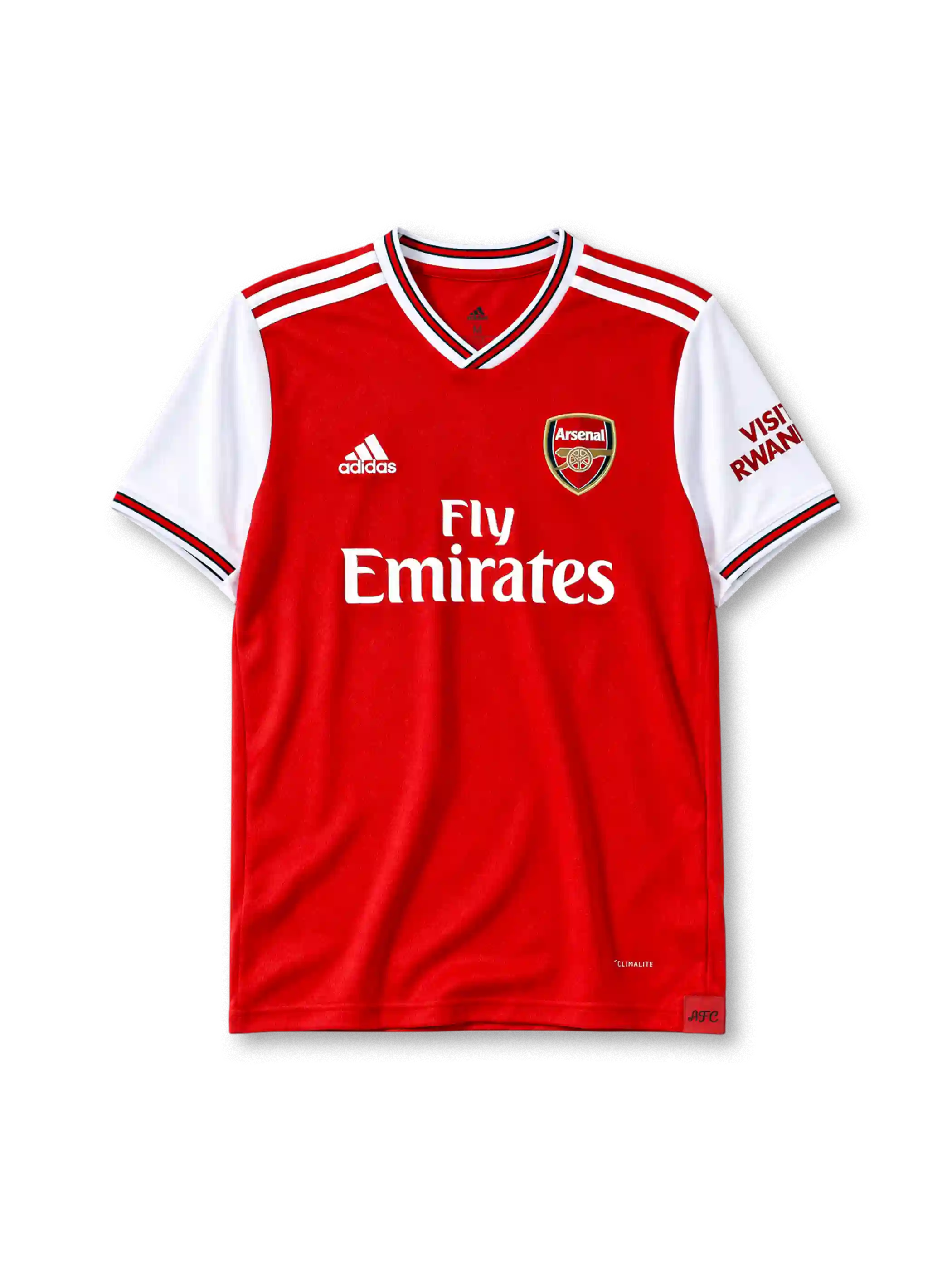 Arsenal 2019-20 home jersey adidas front view red white sleeves