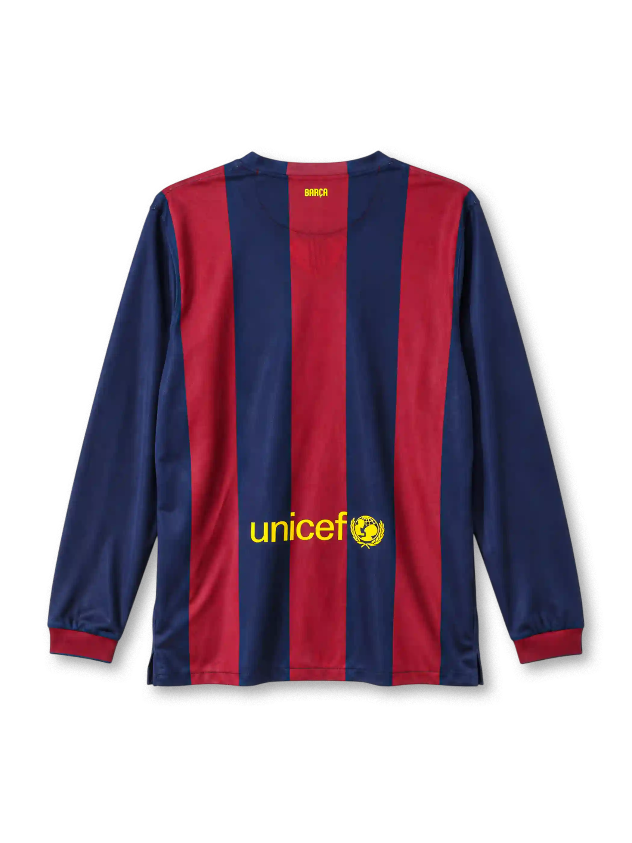 FC Barcelona 2014-15 home jersey Nike front view blue garnet stripes