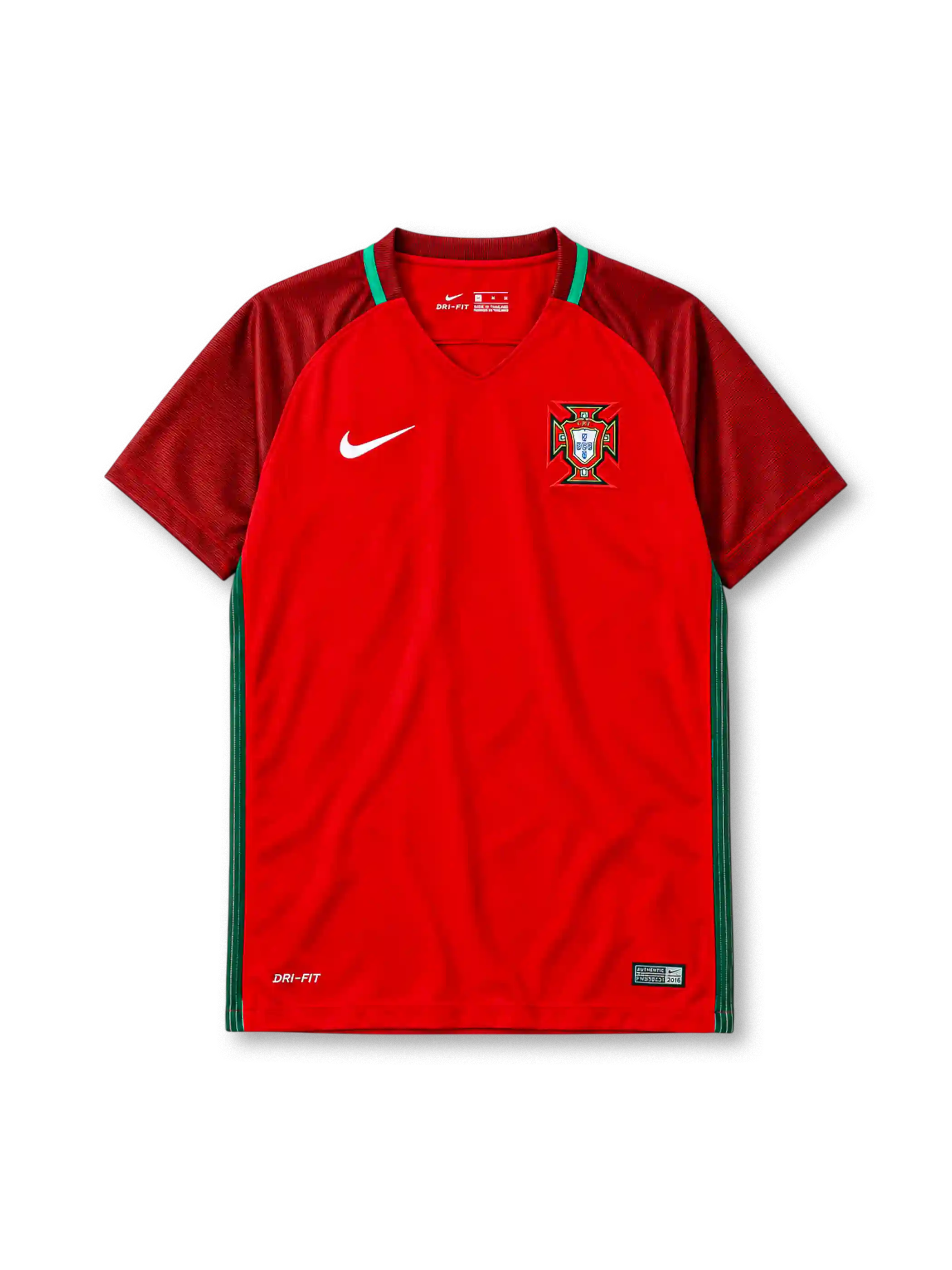 Portugal 2016 home jersey Nike front view red maroon sleeves
