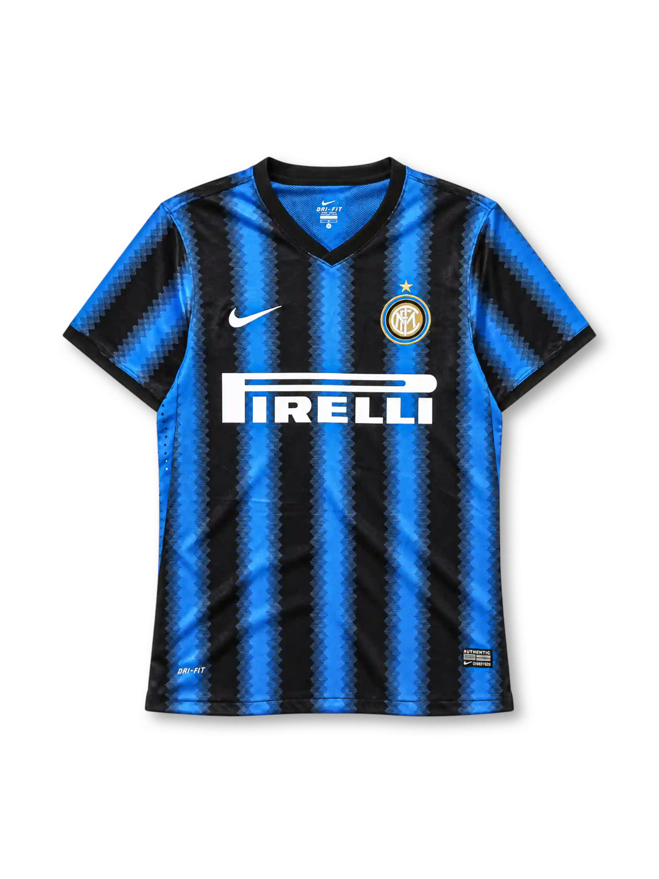 Inter Milan 2010-11 home jersey Nike front view blue black chevron