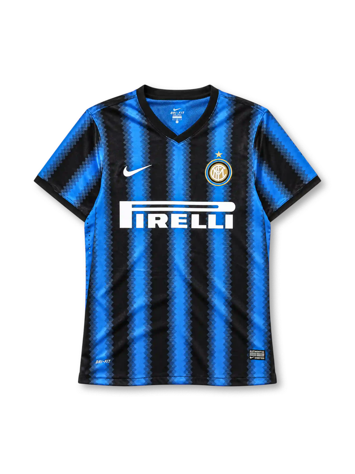 Inter Milan 2010-11 home jersey Nike front view blue black chevron