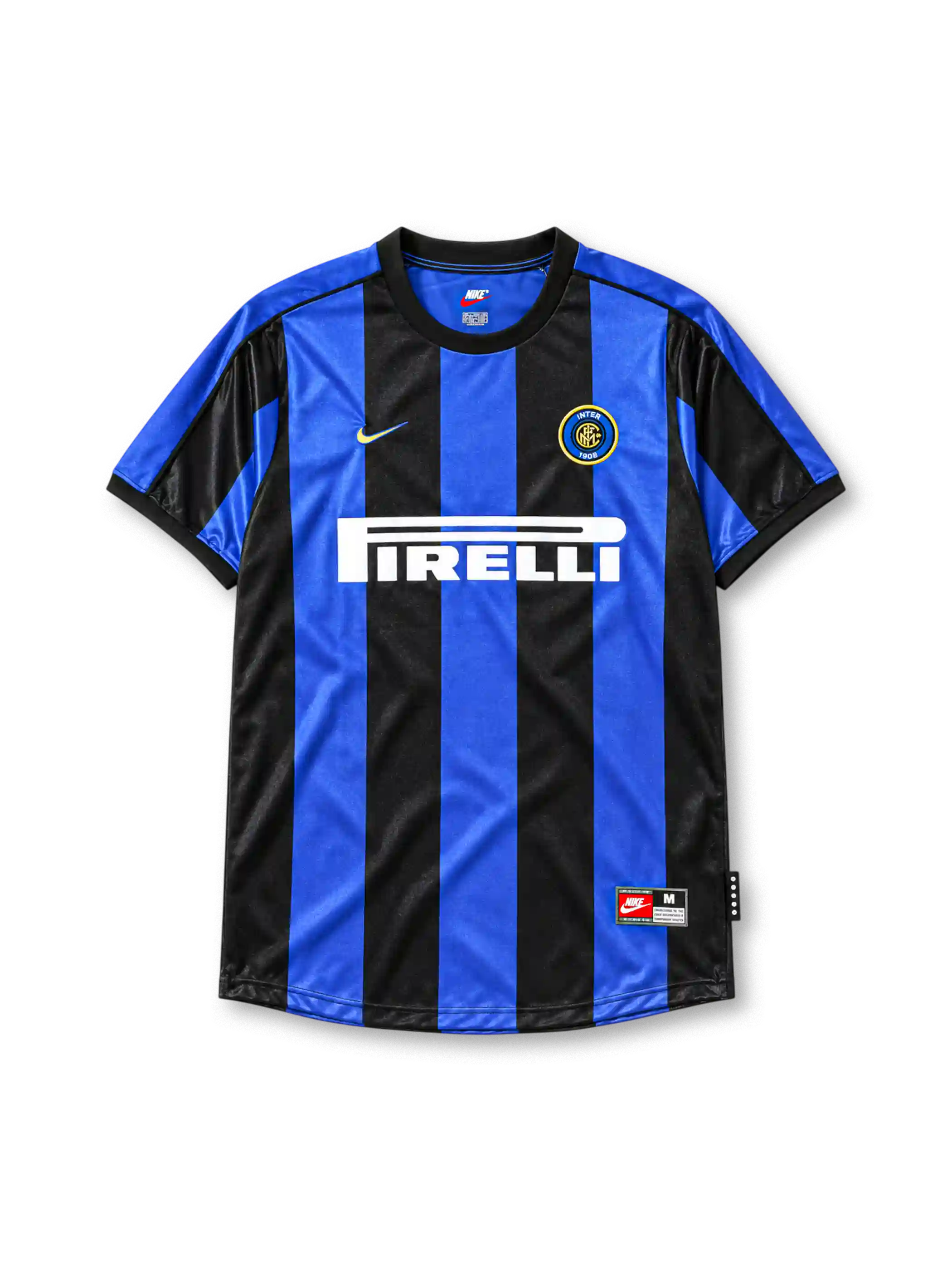 Inter Milan 1999-2000 home jersey Nike front view blue black stripes
