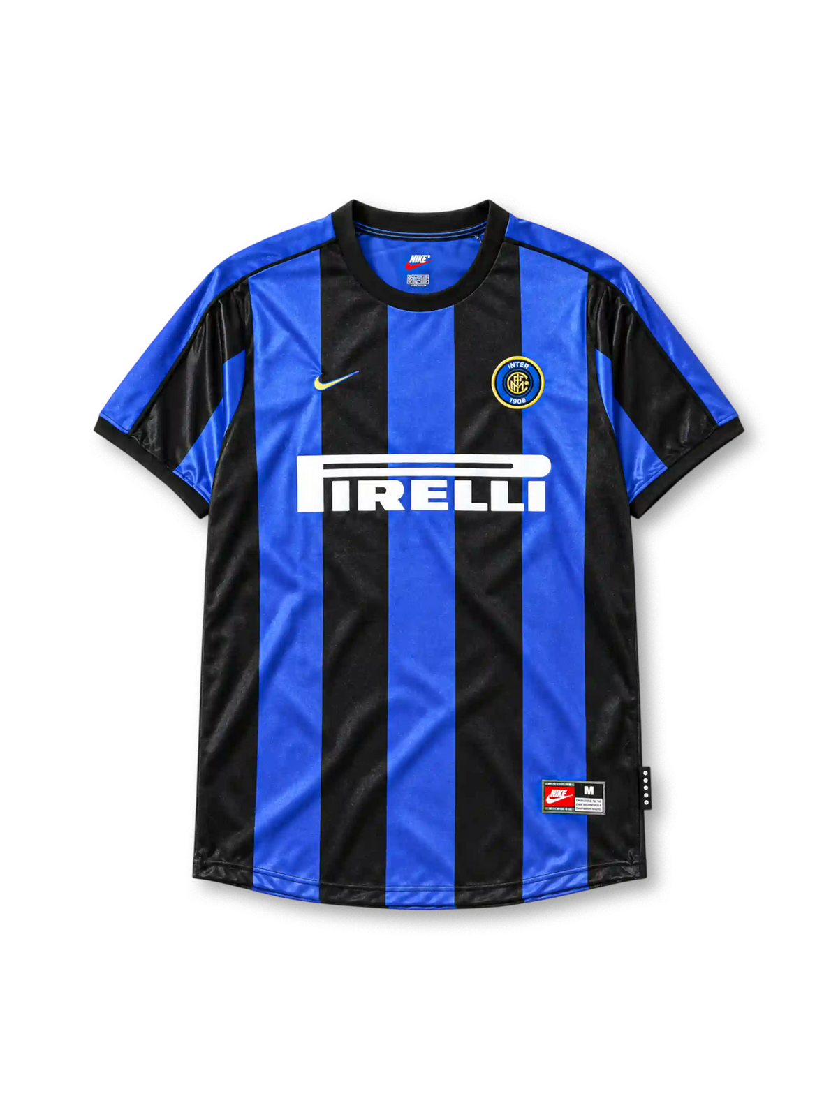 Inter Milan 1999-2000 home jersey Nike front view blue black stripes