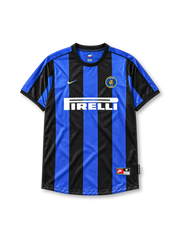 Inter Milan 1999-2000 home jersey Nike front view blue black stripes
