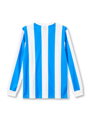 Argentina 1986 long-sleeve home jersey Le Coq Sportif front view light blue white stripes