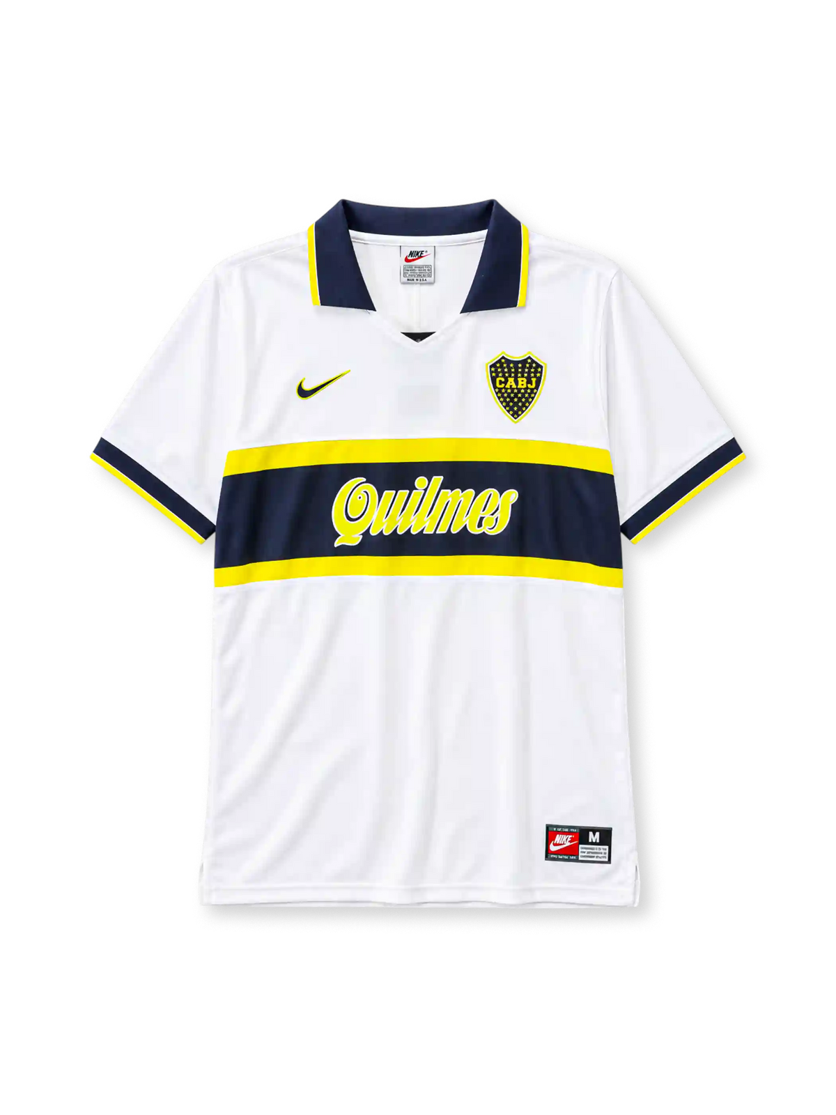 Boca Juniors 1996-97 away jersey Nike front view white navy band