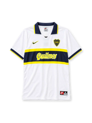 Boca Juniors 1996-97 away jersey Nike front view white navy band