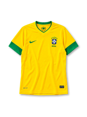 Brazil 2012-13 home jersey Nike front view yellow green collar