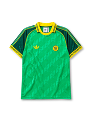 Celtic FC anniversary home jersey adidas front view green Celtic knot pattern