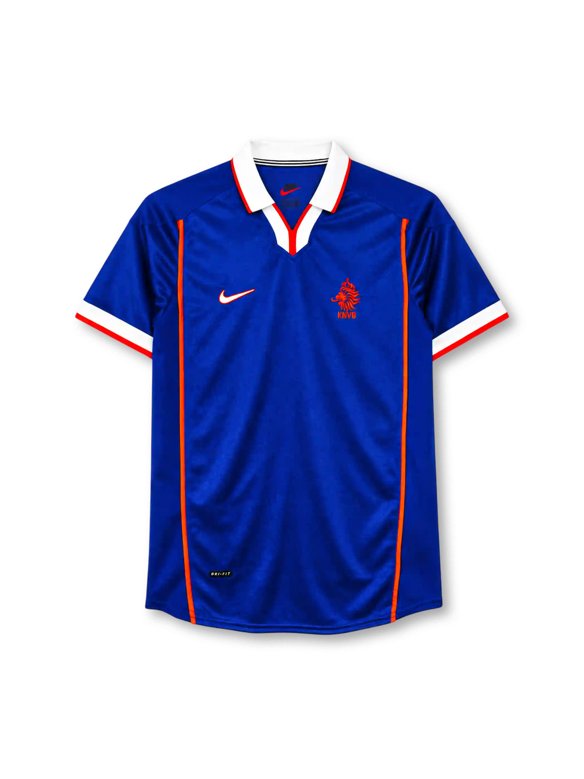 Netherlands 1998-99 away jersey Nike front view blue orange piping
