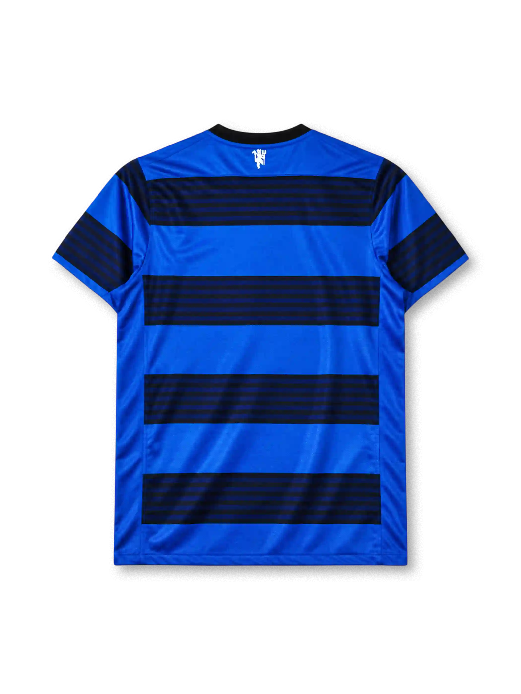 Manchester United 2011-12 away jersey Nike front view blue black hoops